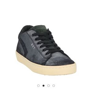 Leather Crown Black Sneakers High-Top Lace-Up